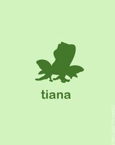 a green frog with the word tia on it's back and an image of a frog