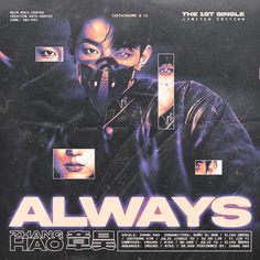 an advertisement for the movie alwayss featuring two men with different facial expressions on their faces