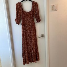 Vici Collection Dream Of Me Floral Puff Sleeve Midi Dress - New Never Worn (Did Not Come With Tags). Smocked Bodice. Plunge Neck Midi Dress, Chiffon Halter Dress, Wine Colored Dresses, Dream Of Me, Vici Dress, Puff Sleeve Midi Dress, Striped Bodycon Dress, Vici Collection, Embroidered Midi Dress