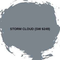 the words storm cloud sw 649 are painted in black on a gray background with white spots