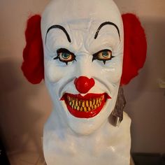 Adult Size Clown Mask By Ghoulish Productions. Strong Material, Not Flimsy. Has Tag, Looks New. Looks Authentically Created. One Size Scary Clown Mask, Scary Halloween Masks, Clown Horror, Clown Mask, Scary Clown, Scary Clowns, New Looks, Halloween Masks, Color White