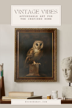 cozy home aesthetic owl wall art atrecho art Magical House, Art To Make, Frame Prints, Quaint Cottage, Cottagecore Aesthetic, European Art, Art Products, Vintage Art Prints, Affordable Wall Art