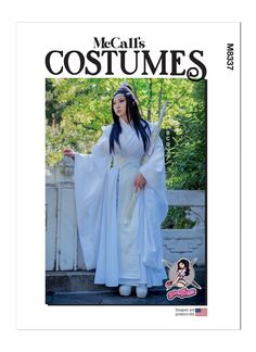 PRICES MAY VARY. Sewing pattern packet comes with sewing templates, fabric recommendations, pattern pieces, sizing guides, and instructions Sewing pattern template for misses' sizes 14-16-18-20-22 Inspired by Wuxia genre dramas, this hanfu has dramatic long scoop sleeves with wide neck and sleeve bands. Hanfu outfit has decorative wide belt. McCall's sewing patterns are comfortable, confident, and modern; perfect for staying on top of today's fashion trends McCall's pattern sewing templates are Yaya Han, Sewing Templates, Kimono Outfit, Costume Sewing Patterns, Obi Belt, Costume Patterns, Mccalls Sewing Patterns, Women's Robe, Fantasy Costumes