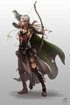 a female character holding a bow and arrow