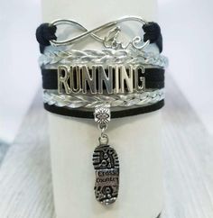 Girls Infinity Runner Bracelet - Sportybella Runners Jewelry, Running Bracelet, Coaches Gifts, Xc Running, Running Jewelry, Sports Attire, Running Gift, Jewelry Cross, Running Humor