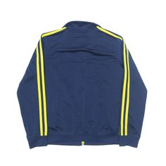 Item is in good used condition. >Size: 8 Years >Armpit To Armpit: 17" >Armpit To Cuff: 16" >Collar To Hem: 21" Casual Navy Track Jacket For Sports Events, Blue Cotton Track Jacket For Sports, Urban Style Blue Track Jacket For Sports, Casual Blue Sports Track Jacket, Casual Adidas Track Jacket For Training, Navy Cotton Track Jacket For Sports, Blue Moisture-wicking Track Jacket For Streetwear, Navy Sports Track Jacket With Ribbed Cuffs, Blue Sporty Track Jacket For College