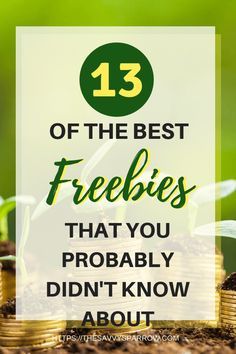 stacks of coins with the words 13 of the best freebies that you probably didn't know about