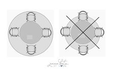 an image of three different types of round tables and chairs with the same design on each side