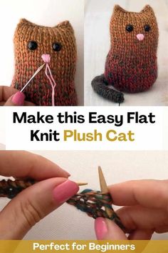 the instructions to make this easy knit push cat