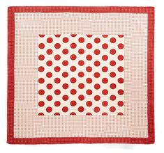 Carré de Soie Foulard en Soie de Haute Qualité Motif Pois Rouges 90*90cm Art Inspo, Art