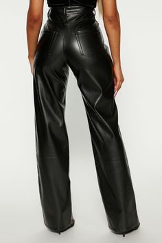 Available In Blue And Black. Faux Leather Pant High Waist Button Zipper Closure Pockets Straight Leg 33" Inseam Self: 95% Polyester 5% Spandex Lining: 90% Polyester 10% Spandex Imported | Sugar Rush Pant 33 in Black size XS by Fashion Nova Leather Pant, Sugar Rush, Faux Leather Pants, Blue And Black, Black Faux Leather, High Waisted Pants, Rush, Black Fashion, Fashion Nova