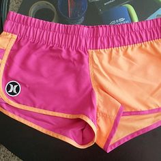 Block Party Beachrider Shorts. Magenta And Orange Sorbet. Pink Swim Trunks With Built-in Shorts For Beach Season, Pink Swim Trunks With Built-in Shorts For Summer, Pink Athletic Shorts With Built-in Liner For Summer, Pink Athletic Shorts With Built-in Shorts For Summer, Stretch Shorts For Beach Party, Pink Stretch Swim Trunks For Summer, Pink Short Swim Trunks For Sports, Pink Stretch Shorts For Poolside, Summer Pink Athletic Shorts With Built-in Liner