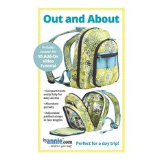 PRICES MAY VARY. Carry everything you need for a day trip in this handy knapsack See more in product description. Backpack Pattern Sewing, Backpack Sewing, Emmaline Bags, Backpack Pattern, Patterned Backpack, Out And About, Backpack Purse, Quilt Sewing, Pattern Paper