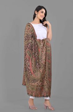 "Item Description  Item - 1 PC Wool Reversible Jamawar Shawl Fabric - Wool Pattern :- Floral Paisley Weight - : 0.50 Kg (Approx) Size : 80\" x 40\" Inches ( 203 X 101 Cm) (Approx) Wash Care - Dry Clean / Hand Wash in Cold Water Product Description * Beautiful Designs, made From Rare High Quality Materials. Each Piece is A Testimony To Superior Craftsmanship And Skillful Weaving. Used :- Shawl, Meditation Wrap, Winter Blanket, AC Throw, Jamawar Paisley and Floral weave inspired from the design la Winter Blanket, Meditation Prayer, Prayer Shawl, Cosy Winter, Winter Blankets, Wool Shawl, Pashmina Shawl, Wool Scarf, Pattern Floral