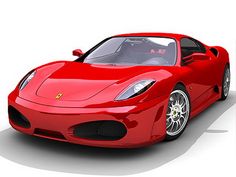 a red sports car on a white background