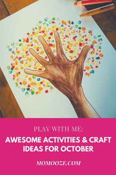 a hand drawn tree with the words play with me awesome activities and craft ideas for october