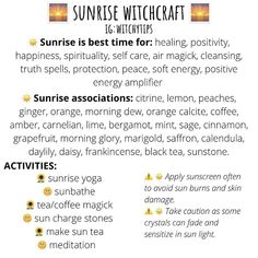 Tea With A Solar Witch, Witch Morning Routine Ideas, Sunday Witchcraft, Morning Witchcraft, Solar Witchcraft, How To Be A Morning Person, Morning Person Aesthetic, Sunrise Ritual, Learning Witchcraft