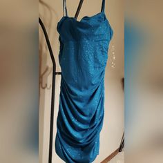 Adjustable Straps. Blue Midi Dress With Fitted Bodice For Night Out, Blue Mini Dress With Fitted Bodice For Date Night, Sparkly Cocktail Dress, New Years Eve Dresses, Eve Dresses, Dresses For Sale, Adjustable Straps, Blue Green, Emerald