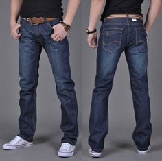 Material: Fabric name: denim Main fabric composition: cotton Main fabric ingredient content: 75 (%) Size chart： 28 29 30 31 32 33 34 35 36 38 Waist circumference 71 73.5 76 78.5 81 83.5 86 88.5 91 96 Hips 94 96.5 99 101.5 104 106.5 109 111.5 114 119 Thigh circumference 55.5 56.8 58 59.2 60.5 61.7 63 64.2 65.5 68.1 Knee Wai 40 40.7 41.5 42.2 43 43.7 44.5 45.2 46 47.5 Foot mouth 35.2 36 36.7 37.5 38.2 40 40.7 41.5 42.2 43.7 Front crotch 25.5 26 26.5 27 27.5 28 28.5 29 29.5 30 reverse 35.5 36 36.5 37 37.5 38 38.5 39 39.5 40 Pants length 104 105 106 107 108 109 110 111 111 112 1. Asian sizes are 1 to 2 sizes smaller than European and American people. Choose the larger size if your size between two sizes. Please allow 2-3cm differences due to manual measurement. 2. Please check the size chart c New Mens Fashion, Moda Jeans, Mens Fashion Jeans, Men Trousers, Slim Denim, Hot Jeans, Long Jeans, Jeans Casual, Straight Leg Denim