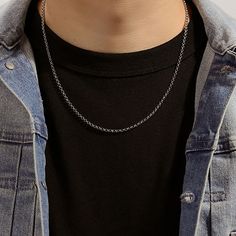 A classic and always stylish choice, this men's stainless steel rolo chain is polished for a pristine finish.Closure: Lobster claspFeatures: Quick ShipMetal Color: WhiteChain Length: 18 InchCare: Wipe CleanMetal: Stainless SteelNecklace Type: Chain NecklacesCountry of Origin: Imported Classic Stainless Steel Chain Necklace, Minimalist Stainless Steel Chain Necklace, Stainless Steel Rolo Chain Link Necklace, Classic Stainless Steel Necklace With Cable Chain, Silver Stainless Steel Chain Necklace With Rolo Chain, Silver Stainless Steel Rolo Chain Necklace, Stainless Steel Rolo Chain Necklace, Classic Stainless Steel Cable Chain Necklace, Minimalist Stainless Steel Cable Chain Necklace