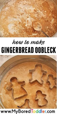 how to make gingerbread oobleck with cookie cutters