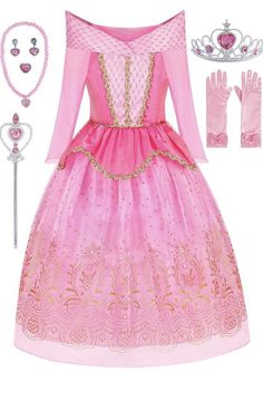 Princess Dress Up Costume Aurora Dress for Girls Halloween Cosplay Christmas Birthday Party Dress Pink~ (4-5 Y) Great quality~ please see pictures for more details. You get what you see, will ship out within 24 hours. Please check out my listing, happy shopping :) Christmas Dress For Kids, Mulan Party, Diy Girls Costumes, Princess Costumes For Girls, Princess Dresses Kids, Party Dress Pink, Princess Design, Candy Birthday, Aurora Dress