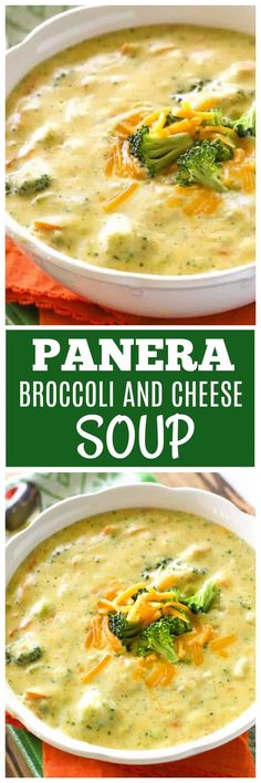 broccoli and cheese soup in a white bowl