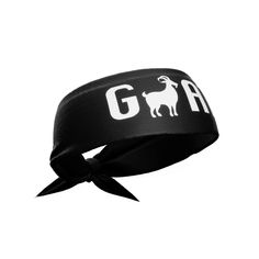 a black headband with the word goat on it and an image of a ram