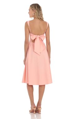 Square Neck Flare Midi Dress in Pink | LUCY IN THE SKY Wide Heels, Ruched Skirt, Sorority Outfits, Trending Now, Vacation Outfits, Square Neck, Midi Length, Birthday Outfit, Day Dresses