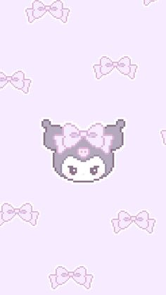 the pixel art is very cute and it looks like an animal with a bow on its head