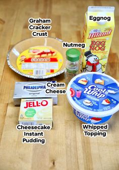 the ingredients needed to make an ice cream sandwich on a wooden table with text overlay