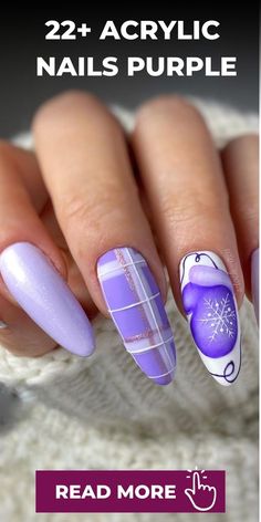 Holiday Nails Purple, Purple New Years Nails, Purple Winter Nail Designs, Fun Purple Nails, Purple Christmas Nails, Purple Winter Nails, Manicure Routine, Blue Nail Color