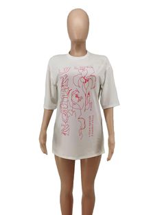 Loose Graffiti Printing Half Sleeve T-shirt Dresses Graffiti Prints, Shirt Dresses, Half Sleeve, Half Sleeves, T Shirt Dress, Graffiti, T Shirt, Dresses