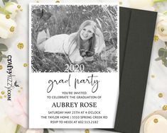 Modern Graduation Invitation - Senior Grad Announcement - High School Graduation Card - College Grad Invitations - With Photo College Grad Invitations, High School Graduation Cards, Grad Announcements, Grad Invitations, Graduation Invitation, Graduation Card, Holiday Party Invitations, Graduation Party Invitations