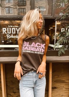 Black Sabbath Muscle tank #blacksabbath#bandtee#seattleshopping#graphictee#muscletank#vintagestyle#fashioninspo Muscle Tank Outfit, Tank Outfit, Wild Heart, Black Sabbath, Band Merch, Muscle Tank, Muscle Tanks, Graphic Tees, Band