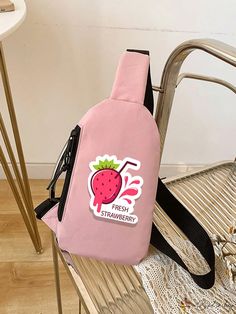 BirdinBag - Womens Cartoon Strawberry Fanny Bag - Trendy Fruit Waist Bag for Girls Strawberry Cartoon, Cartoon Strawberry, Fanny Bag, Adjustable Bag, Cute Fruit, Fruit Design, Waist Bags, Bum Bag, Pink Beige