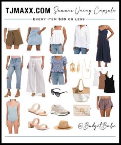 Capsule Wardrobe Florida Vacation, Capsule Wardrobe Tropical Climate, Travel Capsule Wardrobe Summer Beach, Europe Summer Vacation Capsule, Pack For Summer Vacation, Summer Vacation Capsule, Beach Capsule Wardrobe One Suitcase, Feminine Style Casual, Vacation Capsule Wardrobe