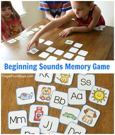 the beginning sounds memory game for kids to practice their handwriting and spelling skills with pictures