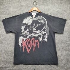 Layered Shirts Outfit 90s, Korn Merch, Korn T Shirt, Korn Shirt, T Shirt Graphics, 90s Concert, Black 90s, Tour Merch, Skull T Shirt