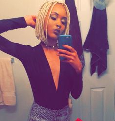 Bob Box Braids, Afro Hair Girl, Invisible Braids, Braids Bob, Box Braids Pictures, Box Braids Bob