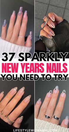 Get ready to slay with these stunning New Year’s Eve nails! From glittery nails that shine all night to sparkly nails perfect for the countdown, these New Year nail designs are total showstoppers. Whether you’re into glitter French nails or bold new years nail designs, your nails will be the star of the party. Let’s ring in the new year with major sparkle! New Years Nail, Nye Look