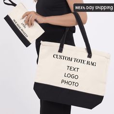 Custom Text Tote Bag, Personalized Business Logo Gift, Customized Logo Tote, Custom Birthday Gift, Custom Photo Bags, Personal Bulk Totes How to place an order: 1-Swipe to all of the pictures. 2-Select style and size from drop down menus tote-bag. 3-Select colors from drop down menus. 4-Select quantity. 5-Add to Cart For every single order you have to repeat every step.. Final Step-Check Out (Double-check your address information) All 2 Color Tote bags with zipper All naturel and All black bags Personalized Black Rectangular Bag, Personalized Black Shopping Bag, Personalized Black Bag For Shopping, Personalized Gift Black Rectangular Bag, Personalized Black Shoulder Bag For Daily Use, Everyday Personalized Black Shoulder Bag, Personalized Black Shoulder Bag For Everyday, Customizable Black Rectangular Bag, Customizable Black Rectangular Canvas Bag