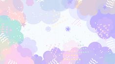 an abstract background with pastel colors and stars in the sky, as well as clouds