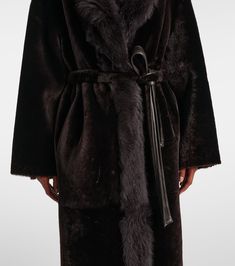 Find NOUR HAMMOUR Isadora Shearling Coat on Editorialist. Material: 100% lamb fur. Care instructions: specialist clean. Made in Turkey. Designer color name: Chocolat Fondant. Closure: belted waist. Textured Coat, Color Name, Suede Coat, Floral Shoes, Wrap Coat, Mens Scarves, Shearling Coat, Rugby Shirt, Outfit Details