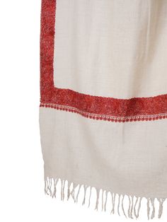 Enhance your wardrobe with the timeless elegance of our Pashmina Shawl featuring exquisite border embroidery. Crafted from luxurious Kashmiri pashmina, this shawl offers both warmth and sophistication, making it an ideal accessory for any occasion. Product Details: Hand Embroidered Pure Kashmiri Pashmina Material: Pure Kashmiri Pashmina (100% Cashmere) Color: Off White Size: 100 cm X 203 cm / 40 Inch X 80 Inch / 1.1 x 2.2 Yards (Approx) Embroidery: Intricate border embroidery in contrasting hues Sourced From: Changthangi goats in the Himalayan region of Ladakh Origin: Handcrafted in Kashmir by skilled artisans Description: Wrap yourself in luxury with our Pashmina Shawl adorned with delicate border embroidery. The soft and breathable Kashmiri pashmina fabric ensures comfort throughout the White Pashmina, Border Embroidery, Cashmere Color, Wool Wrap, Pashmina Shawl, Elegant Accessories, Cashmere Scarf, Hand Embroidered, Timeless Elegance