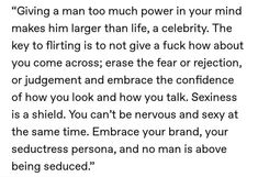 a poem written in black and white with the words giving a man too much power in your mind makes him larger than life, a celebrity