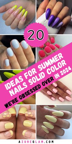 Get your nails ready for summer with the hottest trends of 2024! From vibrant neon shades and tropical designs to pastel hues and chic nail art, find the perfect summer nail ideas to make your manicure pop. Click to explore the best polishes and tools available on Amazon, read reviews, and shop your favorites. Shine bright this summer with stunning nails! 💖 #SummerNails #NailArt #2024Trends 🌸🛍️ Summer Nails 2024 Color Trends, Solid Color Summer Nails, Color Summer Nails, Solid Color Nails, Nails 2024, Summer Nail, Chic Nails