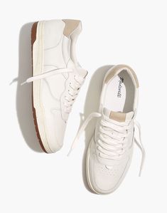 Court Sneakers in Colorblock Leather and Suede Business Casual Sneakers, Madewell Sneaker, Office Sneakers, Suede Shoes Women, Madewell Shoes, Everyday Shoes, Retro Sneakers, Recycled Rubber, New Sneakers