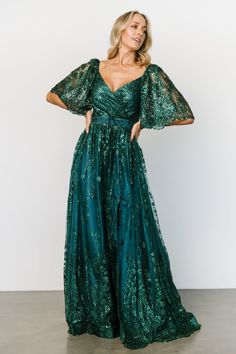 Glitter Maxi Dress, Green Wedding Dresses, Emerald Dresses, Emerald Green Dresses, Baltic Born, Velvet Maxi Dress, Grey Maxi Dress, Long Bridesmaid Dress, Emerald Color