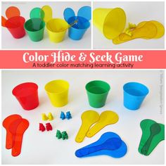 color hide and seek game for toddlers to learn matching colors with their own hands